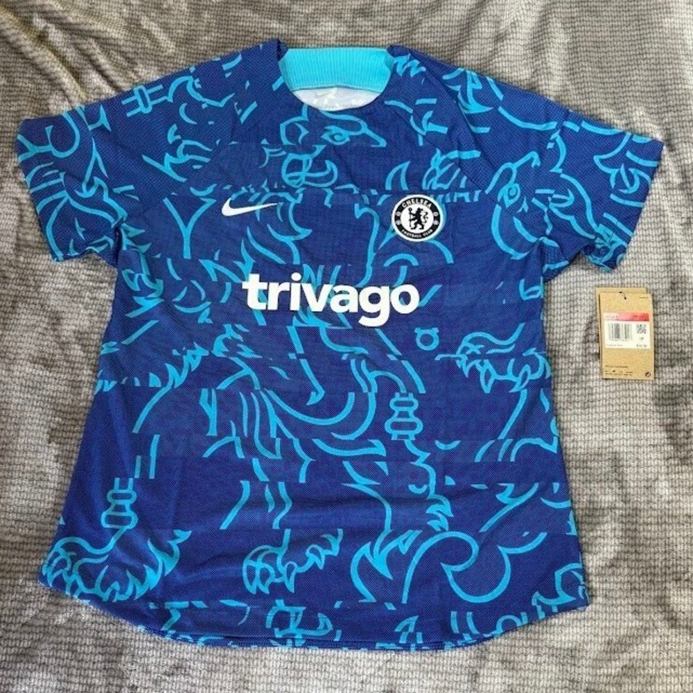 Nike Chelsea FC Womens Training Jersey Blue Teal Soccer Top DJ8653-448 Large NWT